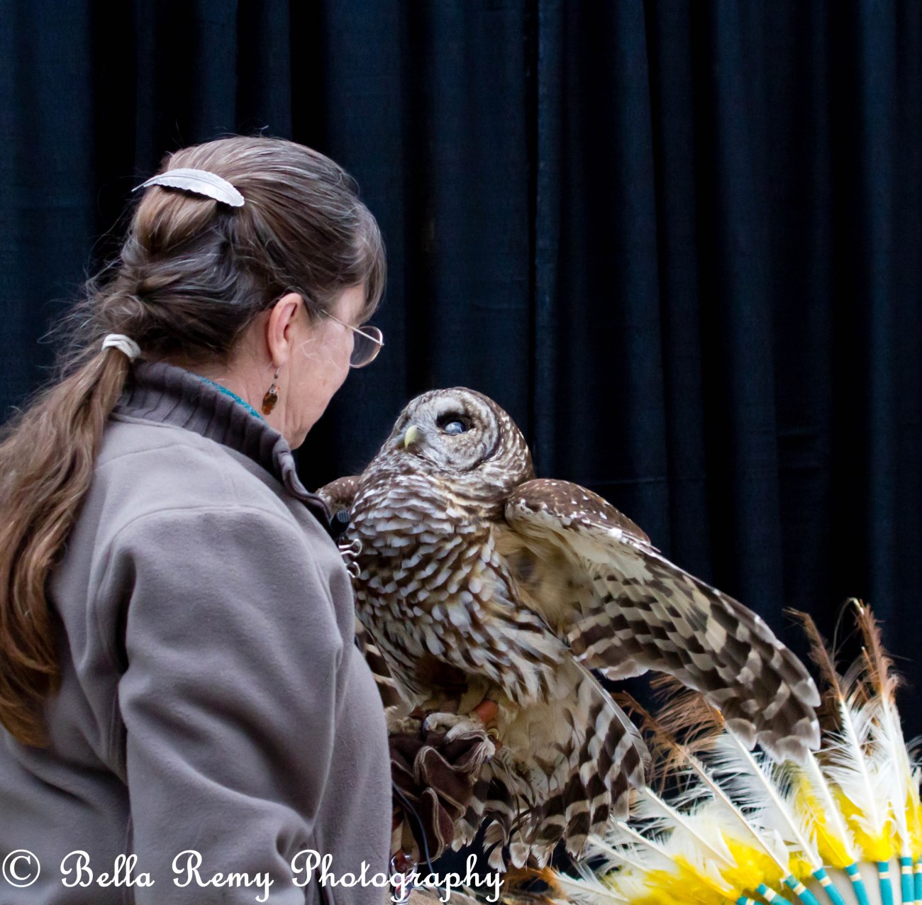 Liz Owen with a Barred Owl